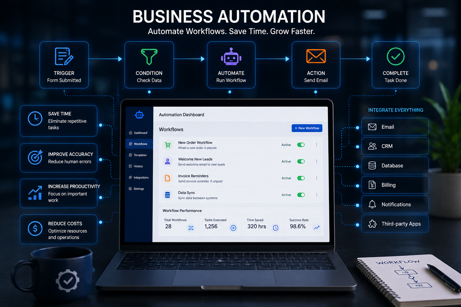 Connected digital workflows for business automation