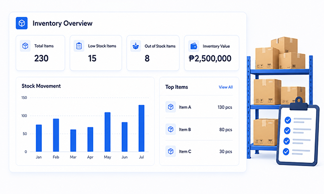 IcyPay ERP inventory management workspace