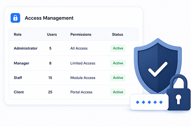 IcyPay ERP security and role-based access management