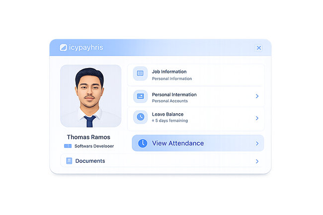 IcyPay HRIS employee information management interface