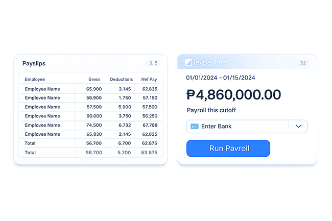 IcyPay HRIS payroll processing and payroll summary interface